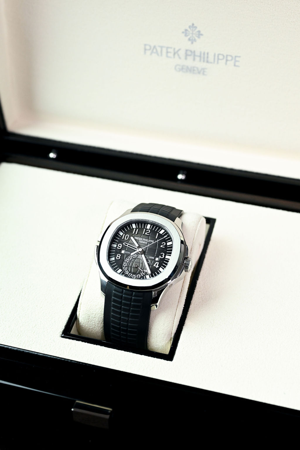 Patek Philippe timepiece in presentation box at The Watch Collectors